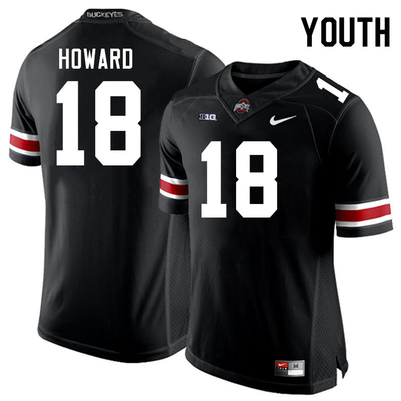 Youth #18 Will Howard Ohio State Buckeyes College Football Jerseys Stitched-Black